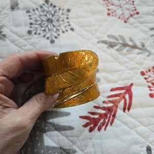 Gold Leaf Design Cuff Bracelet